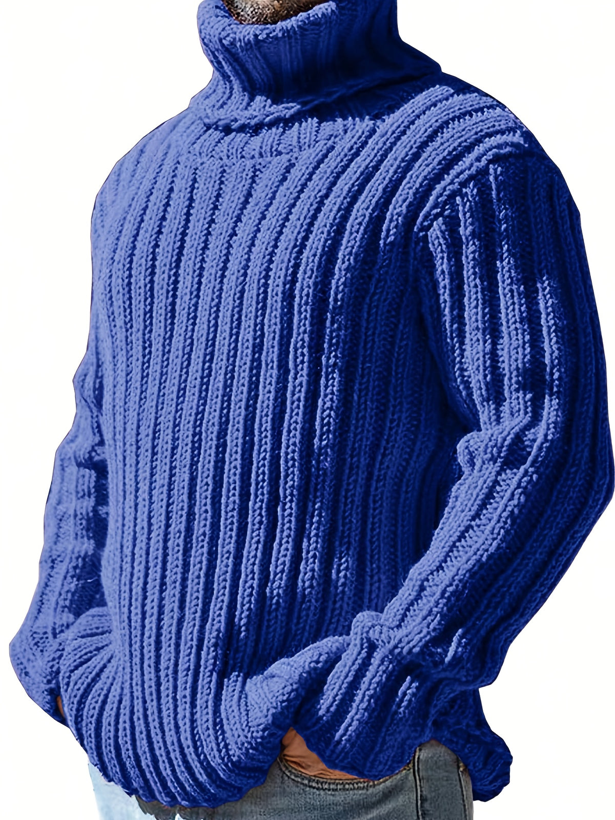 TEXTURED HIGH NECK SWEATER FOR MEN