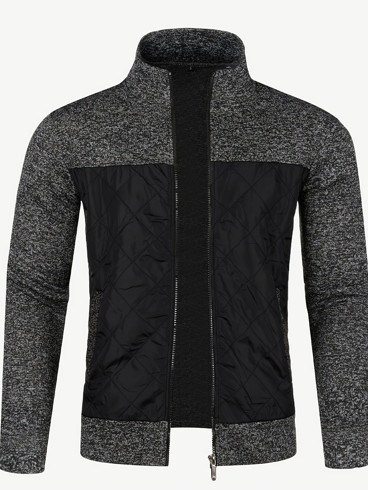 STAND COLLAR ZIP KNIT JACKET FOR MEN