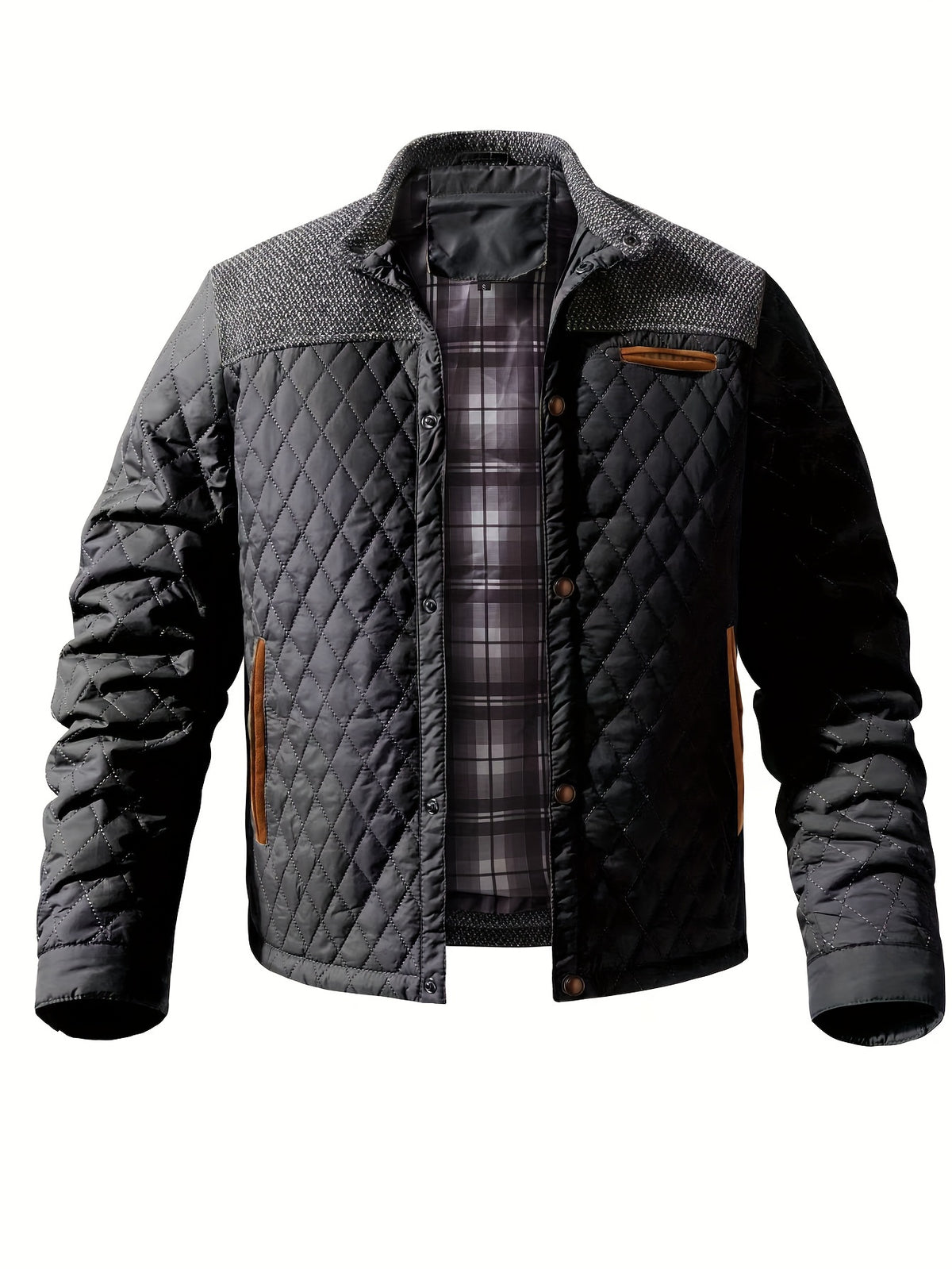COLOUR BLOCK STAND COLLAR JACKET FOR MEN