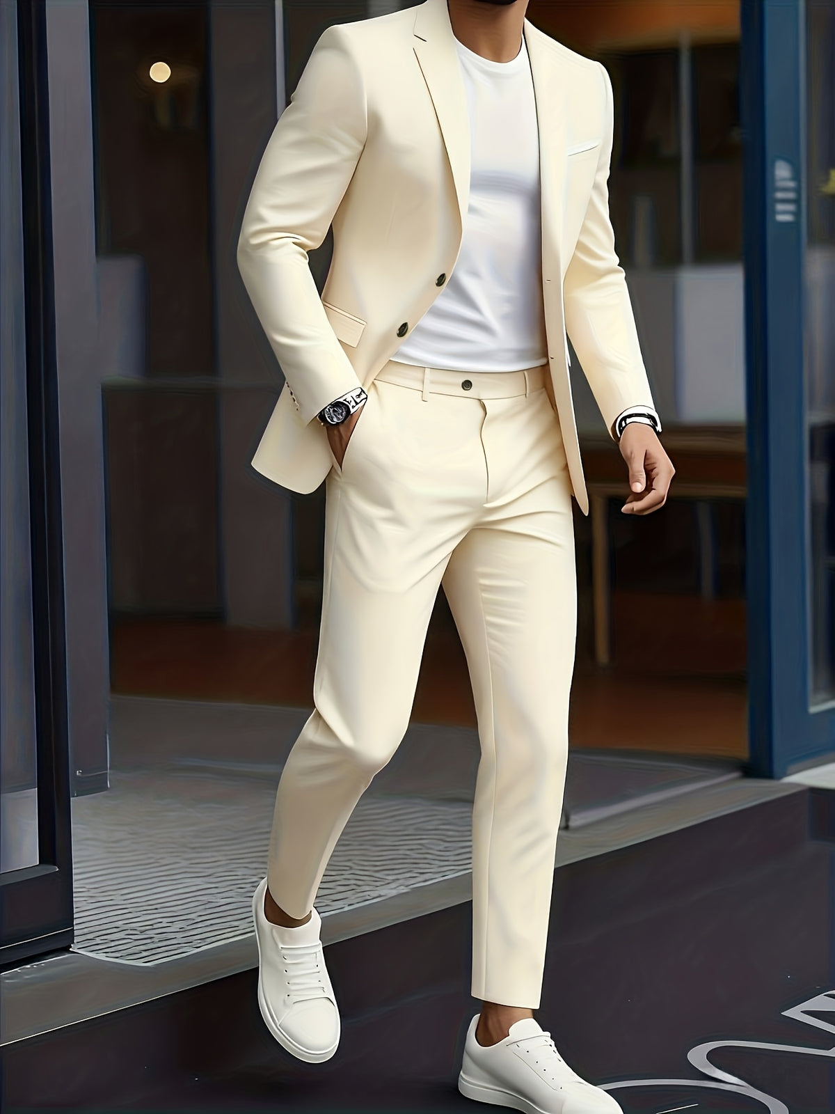 LAPEL SUIT SET FOR MEN