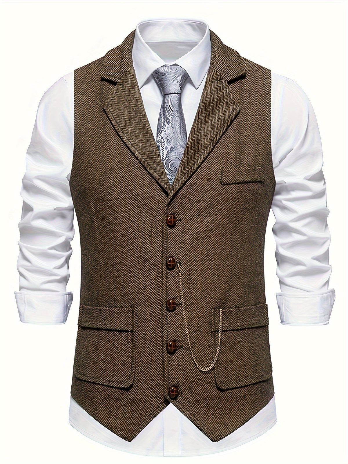 CHAIN LAPEL VEST FOR MEN