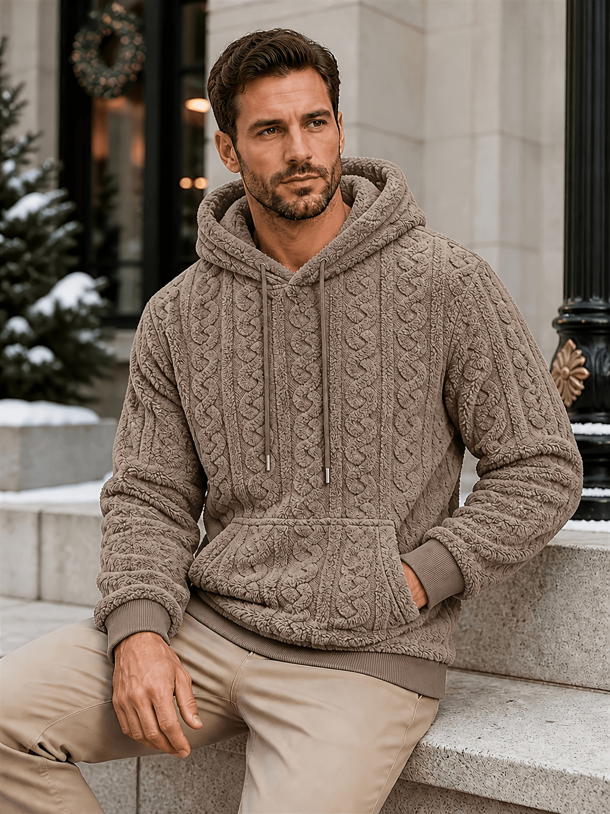 ZIP STRIPE HOODIE FOR MEN