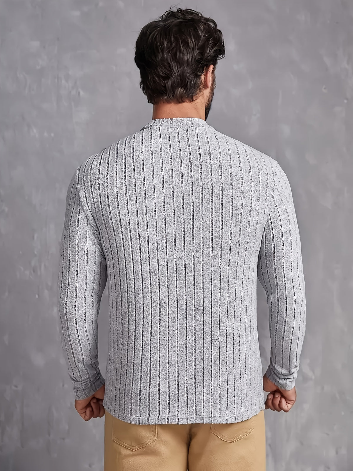 STRIPED RIB-KNIT SWEATER FOR MEN