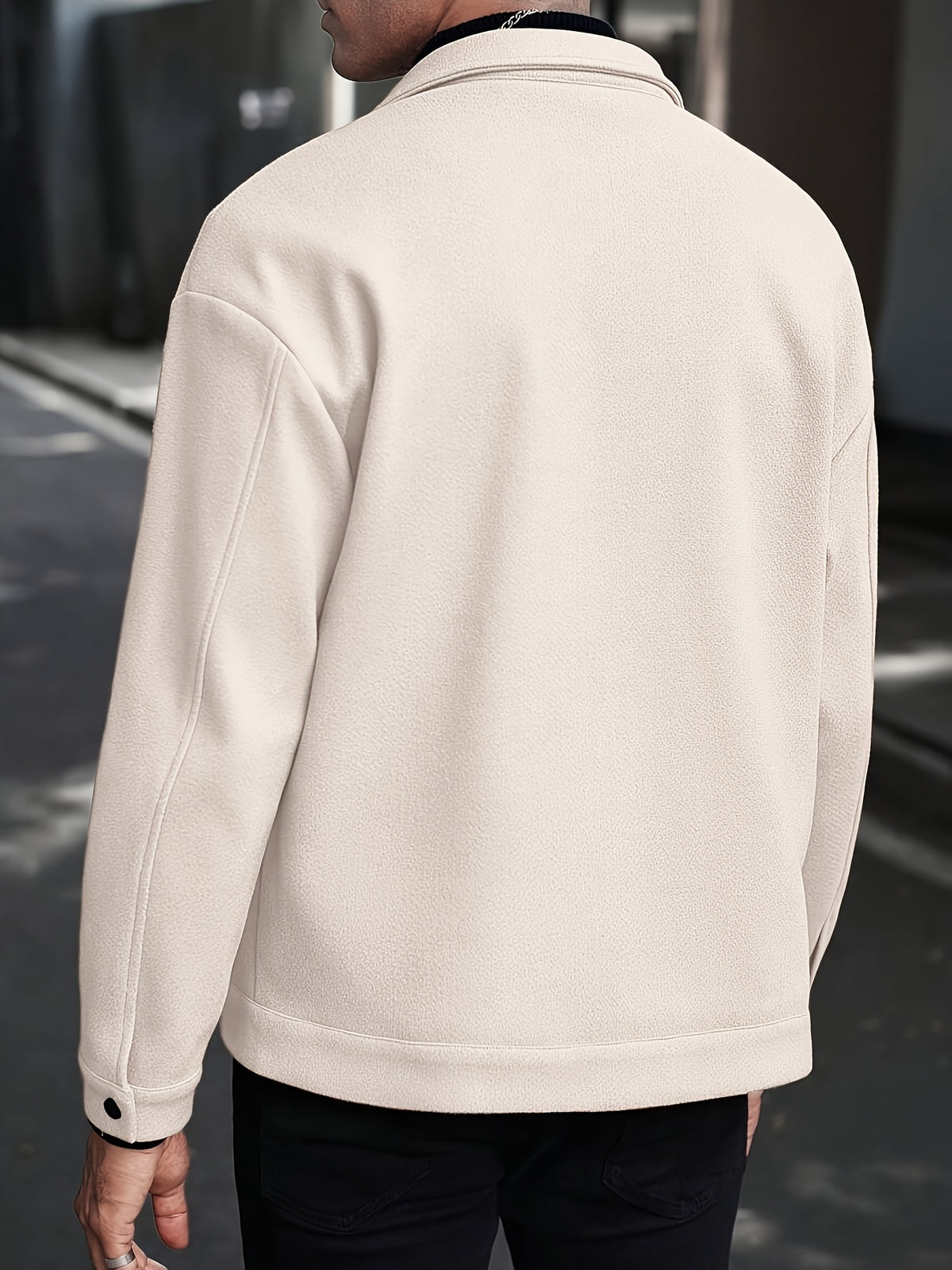 LAPEL POLYESTER JACKET FOR MEN