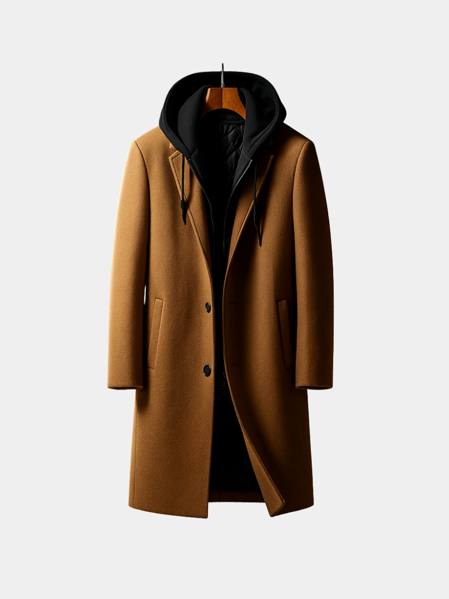 WENTWORTH LONDON | WOOL HOODED COAT FOR MEN
