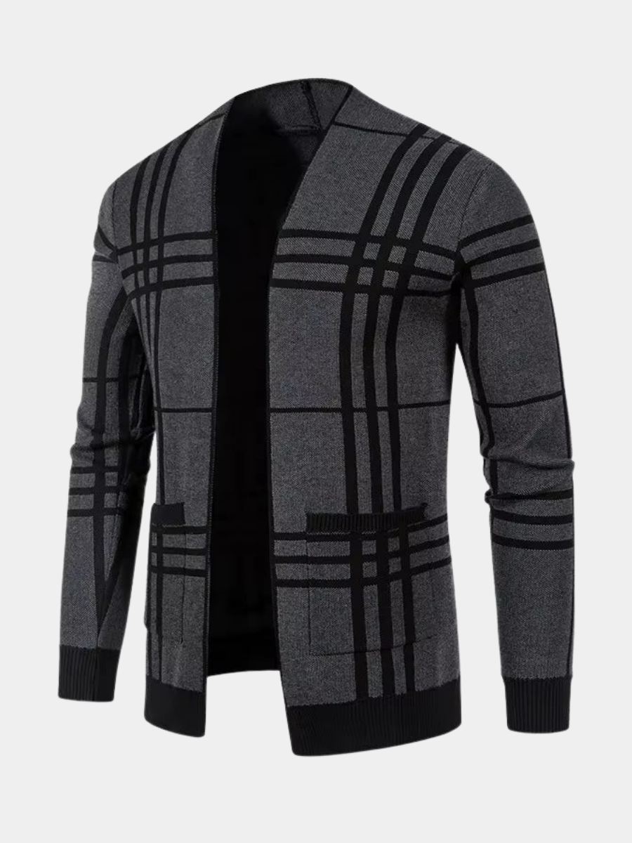 WENTWORTH LONDON | CHECKERED KNIT CARDIGAN FOR MEN