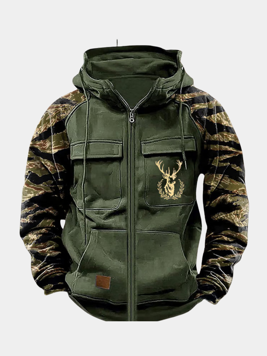 WENTWORTH LONDON | CLEAN MULTI-POCKET ZIP HOODIE FOR MEN