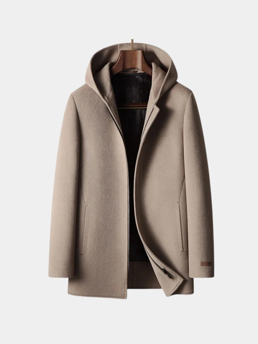 CLASSIC WOOL HOODED COAT FOR MEN
