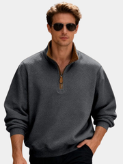 WENTWORTH LONDON | TEXTURED ZIPPER PULLOVER FOR MEN