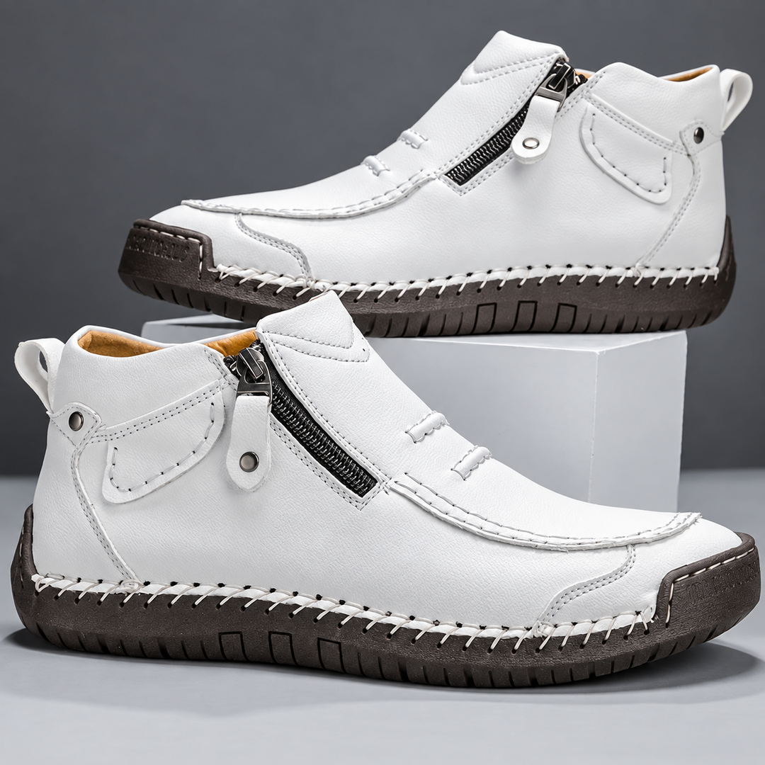 TEXTURED ANKLE ZIP BOOTS FOR MEN