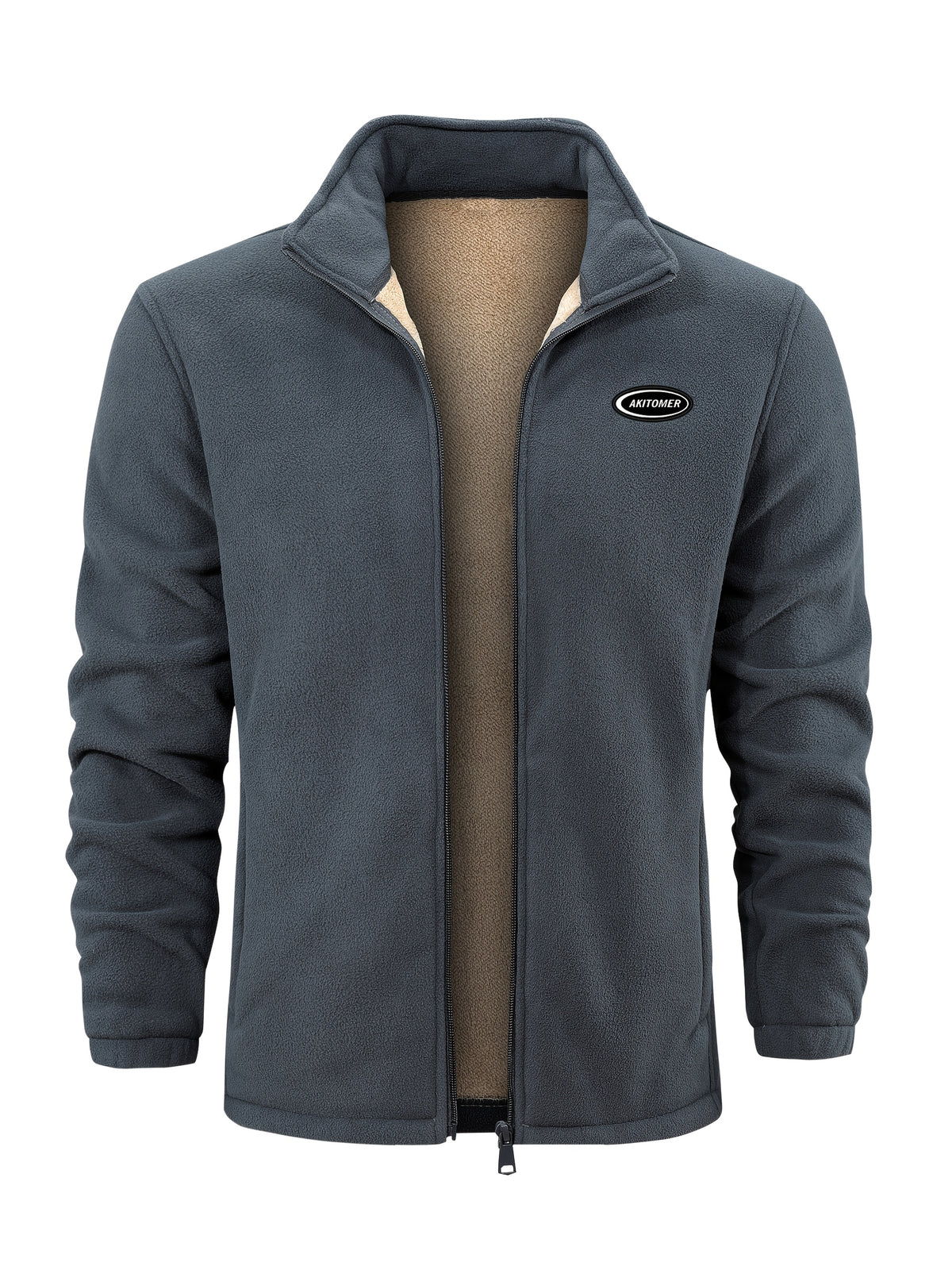STAND COLLAR FLEECE JACKET FOR MEN