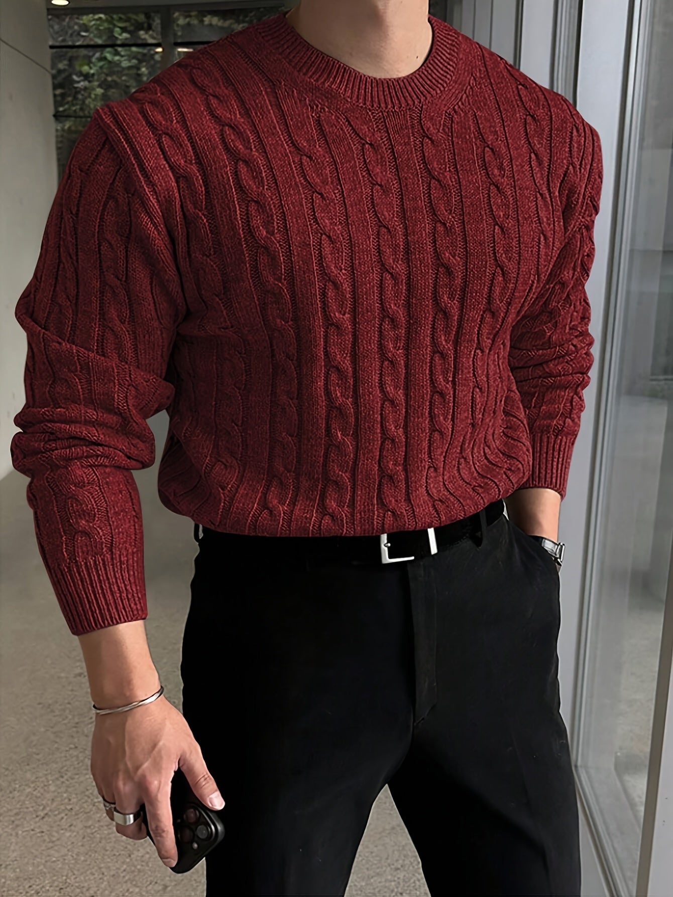 TWISTED KNIT SWEATER FOR MEN