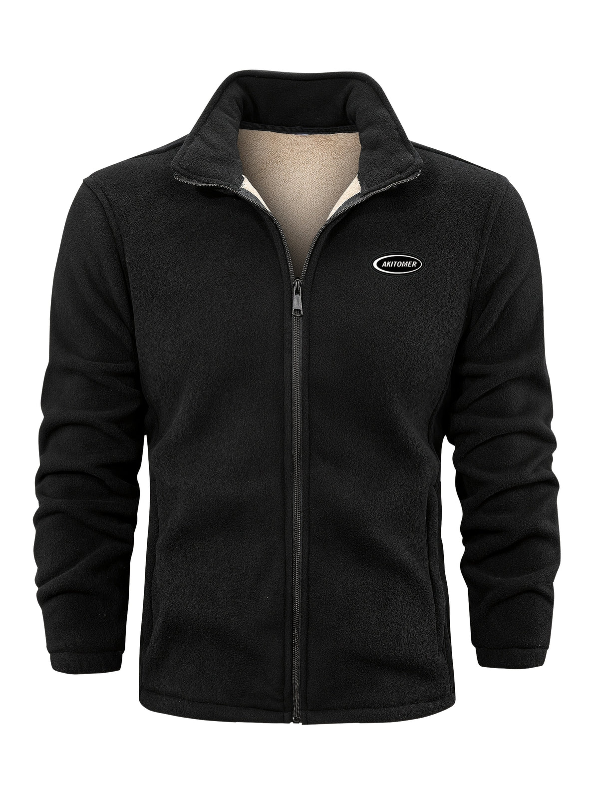 STAND COLLAR FLEECE JACKET FOR MEN