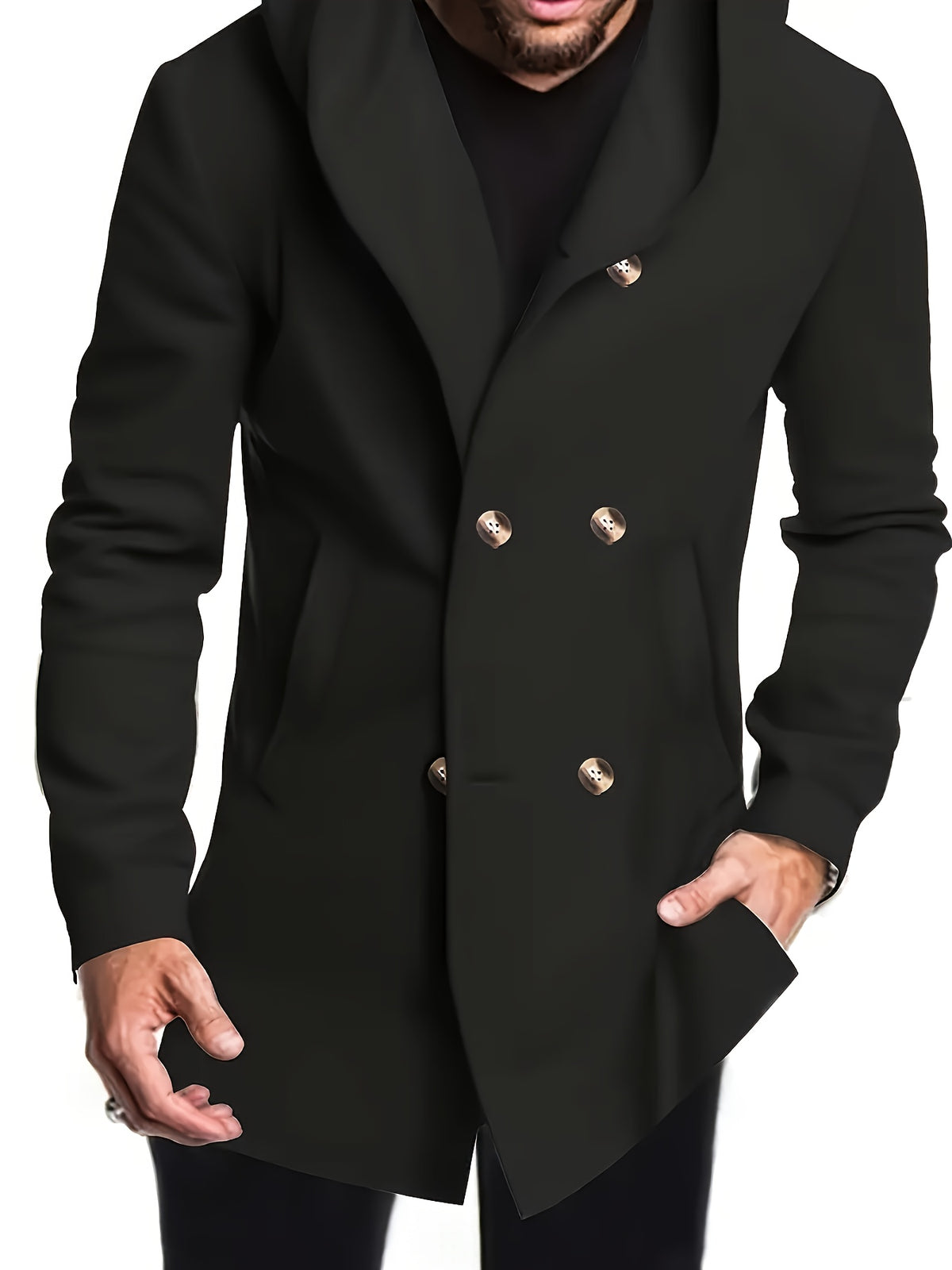 TWEED HOODED COAT FOR MEN