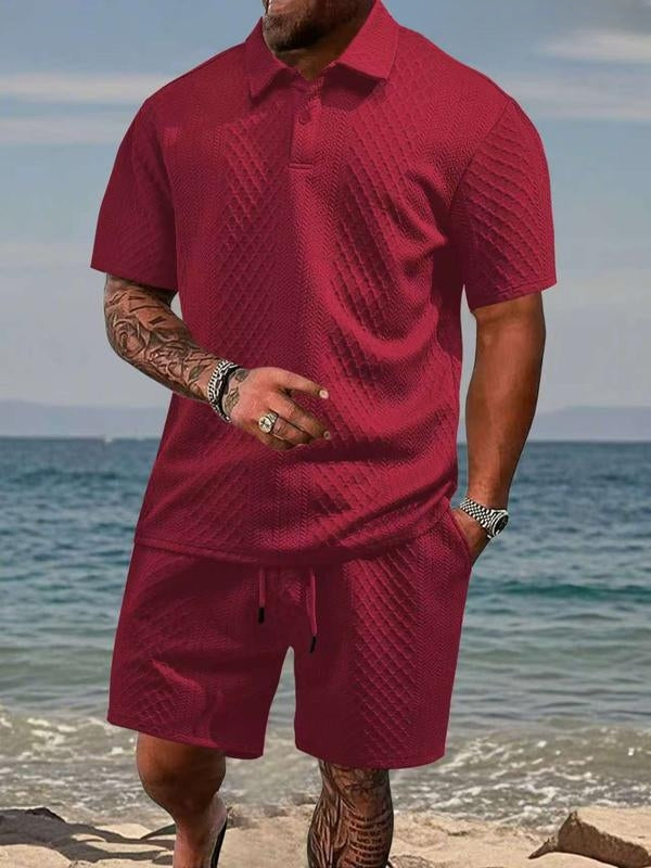 TEXTURED POLO SET FOR MEN