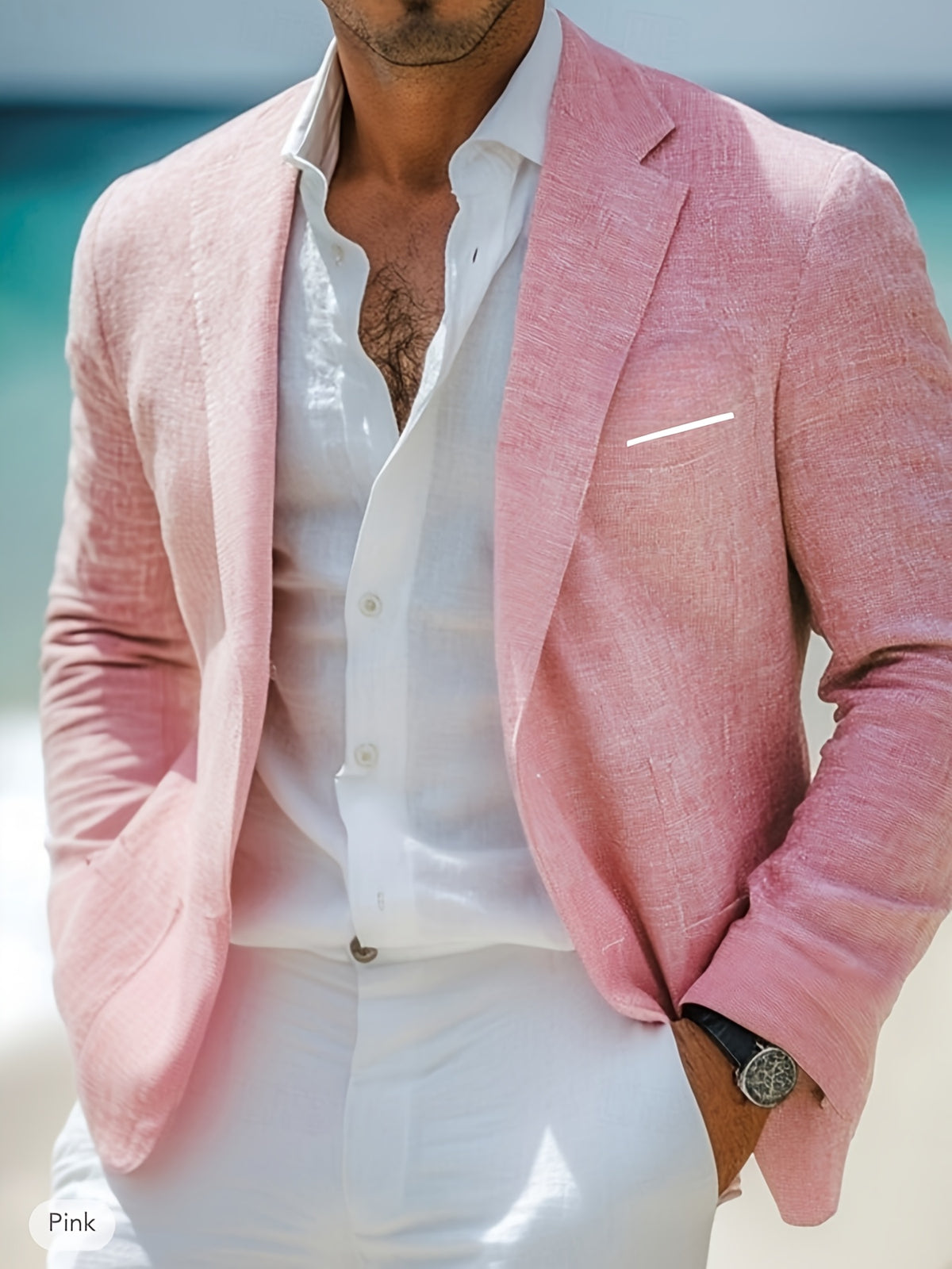 SINGLE BUTTON LAPEL BLAZER FOR MEN