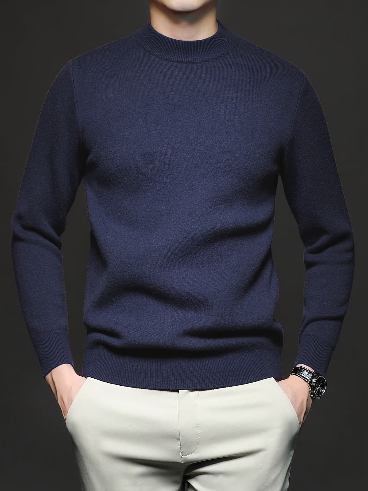 HIGH NECK KNIT PULLOVER FOR MEN