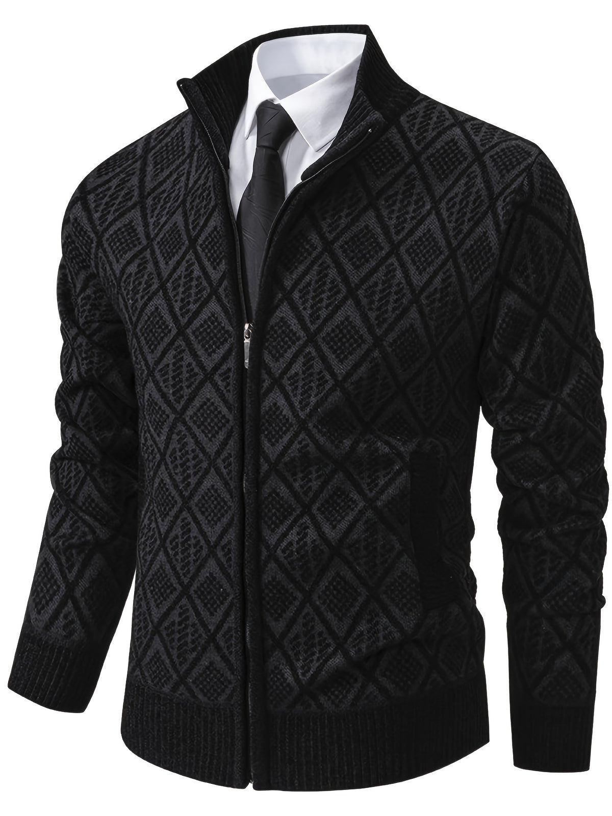 GEOMETRIC KNIT CARDIGAN FOR MEN