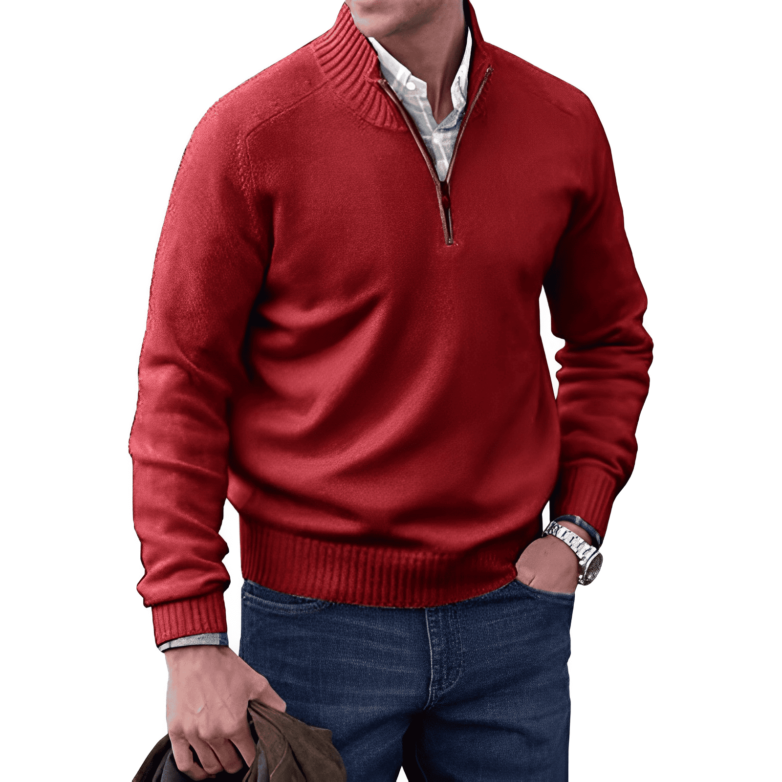 WENTWORTH LONDON | ZIPPERED KNIT PULLOVER FOR MEN