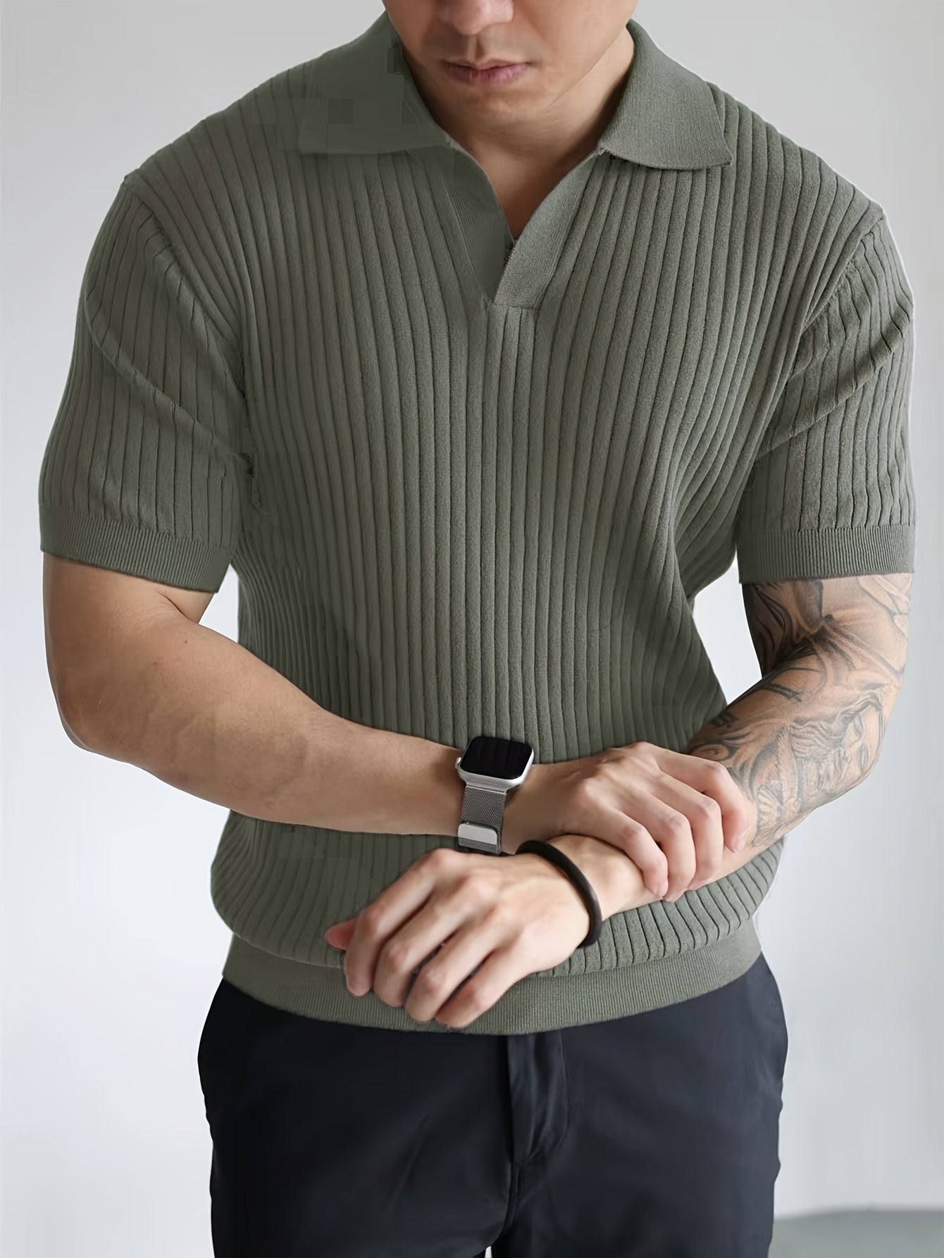 VISCOSE KNIT POLO FOR MEN
