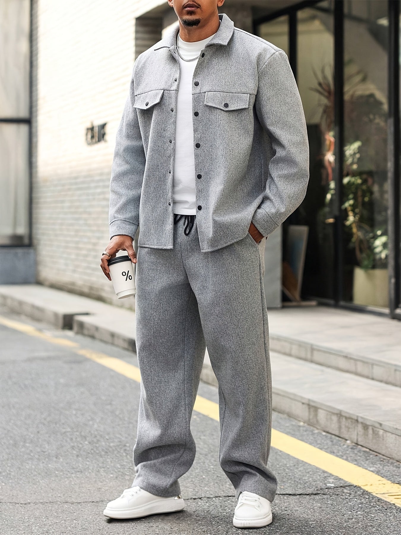 ZIPPER TWO-PIECE SET FOR MEN