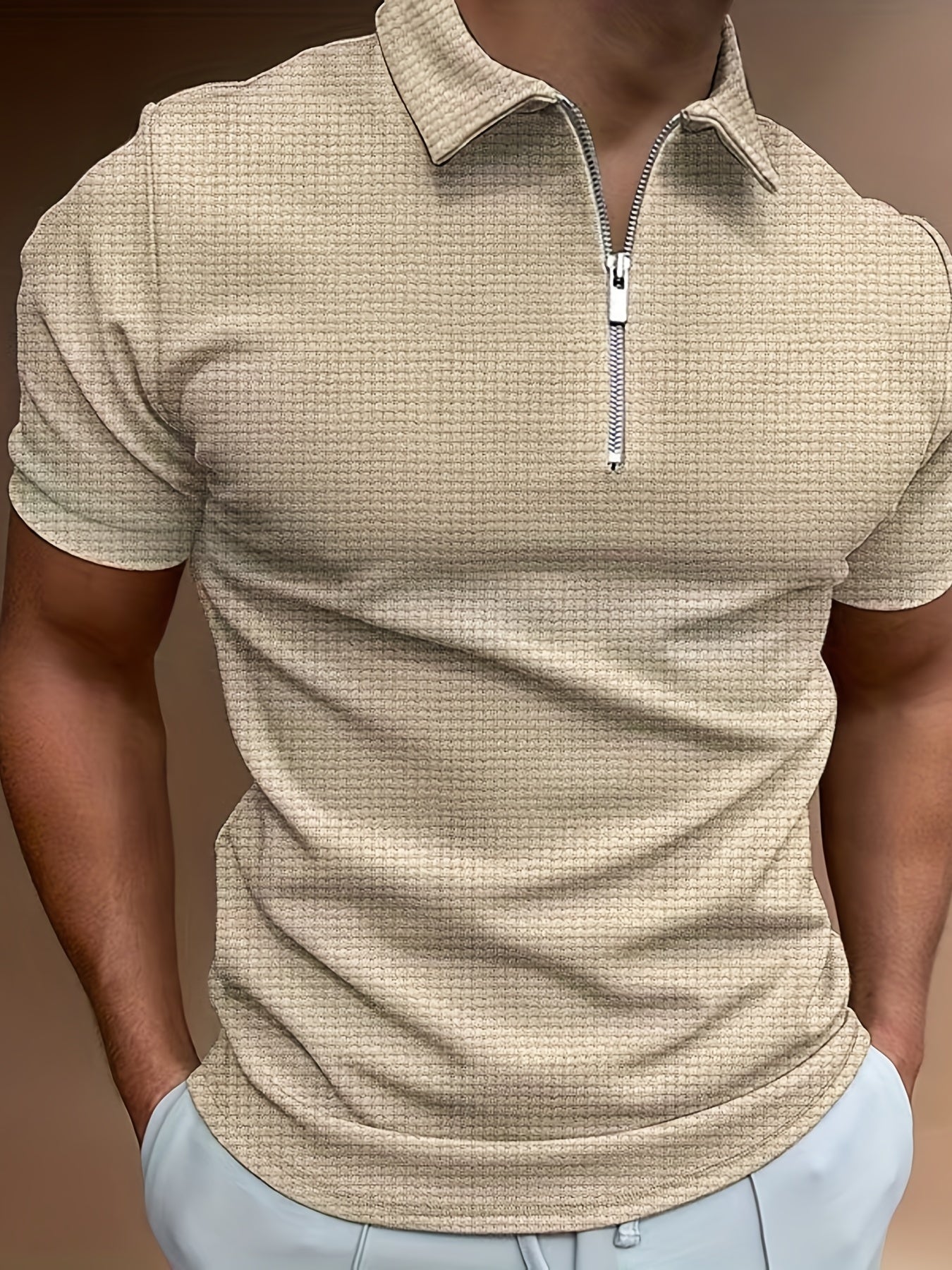 ZIPPER SHORT SLEEVE SHIRT FOR MEN