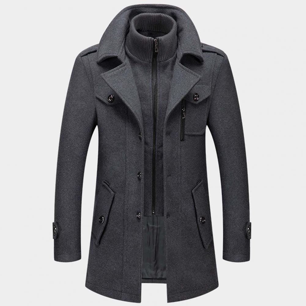 LONG BUTTON WINTER JACKET FOR MEN