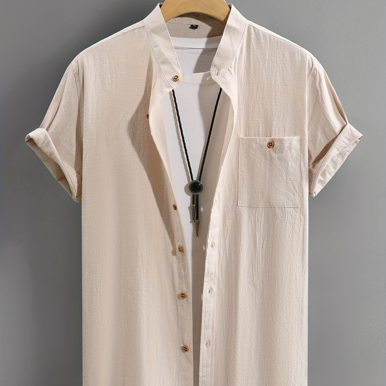 CREW NECK BUTTON SHIRT FOR MEN