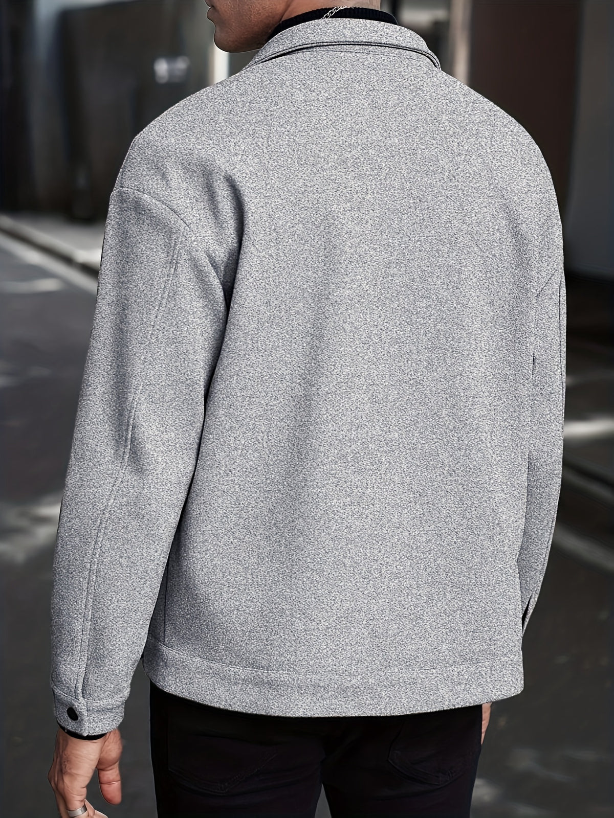 LAPEL POLYESTER JACKET FOR MEN