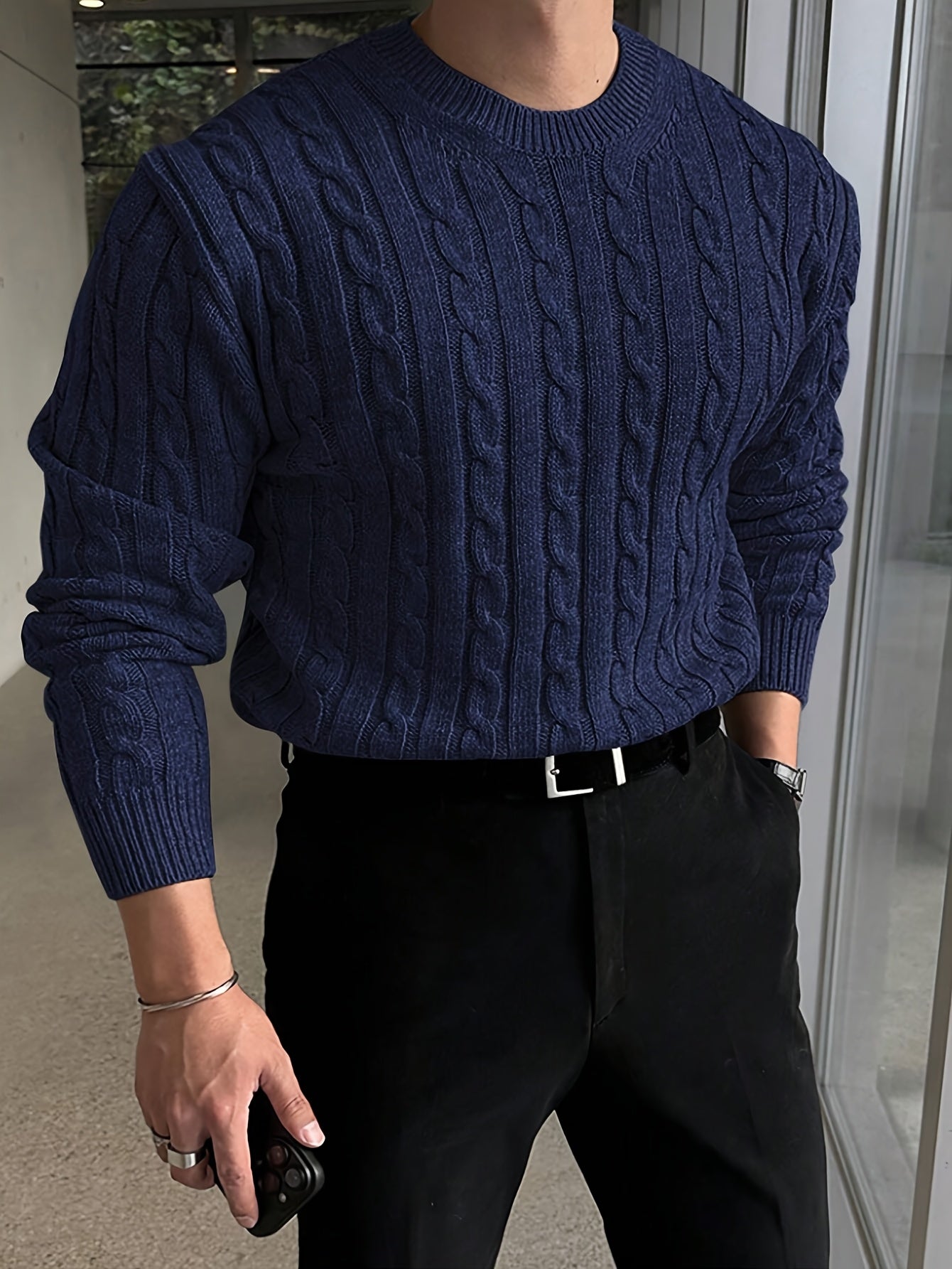 TWISTED KNIT SWEATER FOR MEN