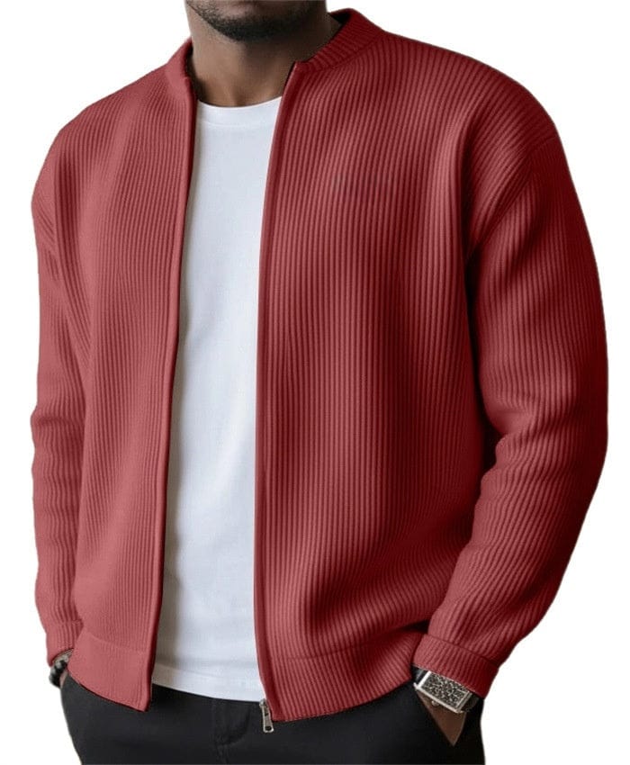 RIBBED ZIP CARDIGAN JACKET FOR MEN