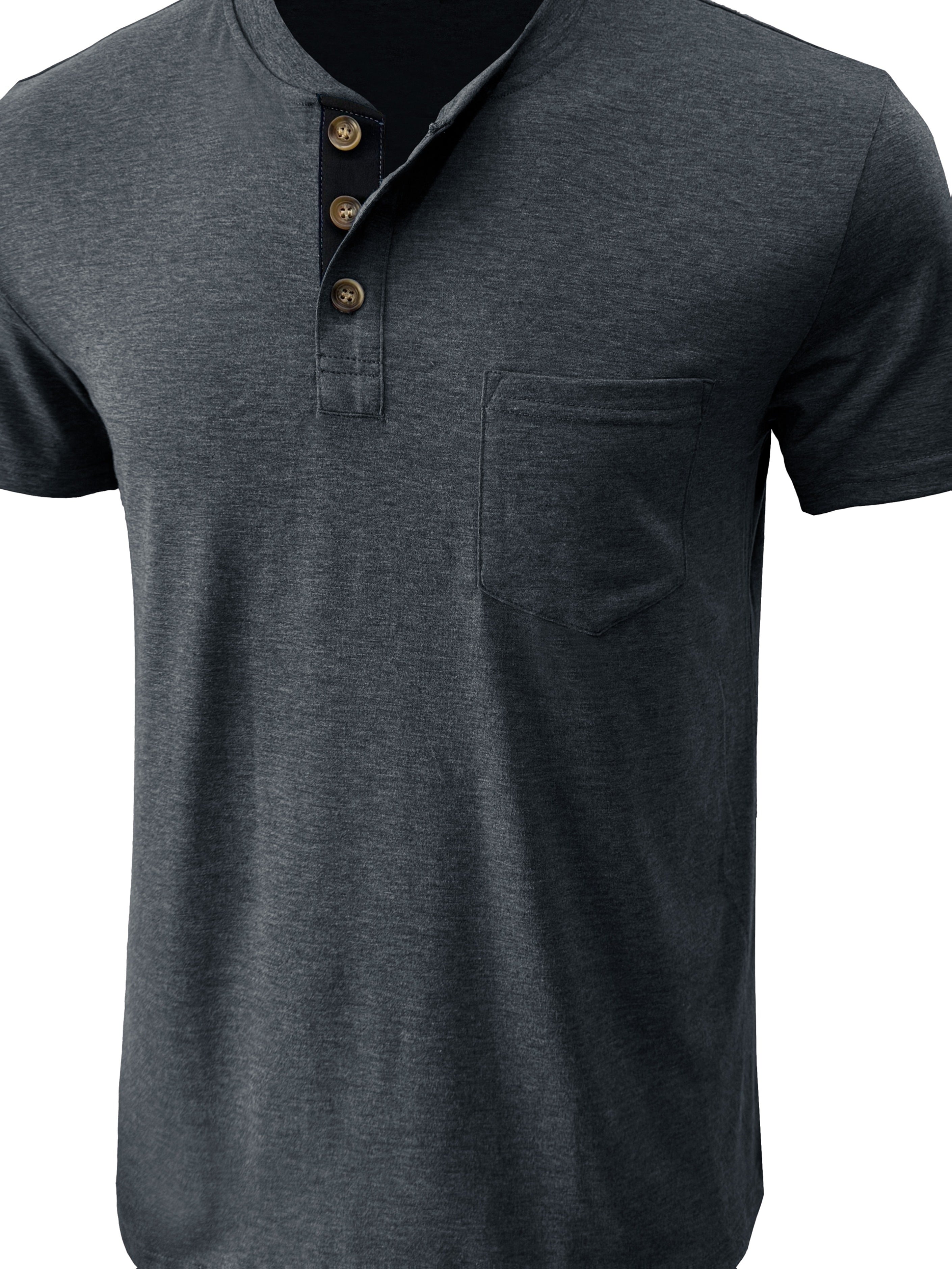 COTTON BLEND HENLEY TOP FOR MEN