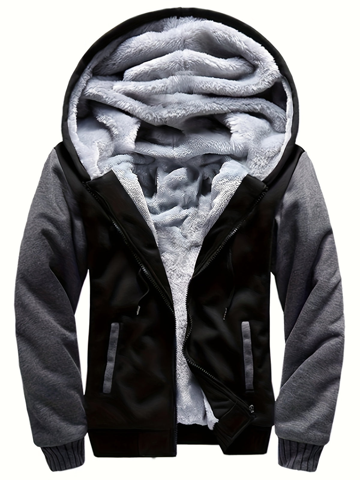 FLEECE HOODED JACKET FOR MEN