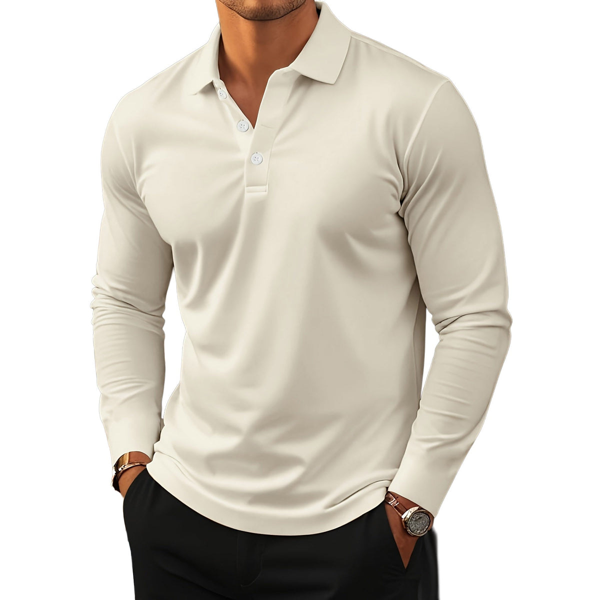 STRETCH LONG SLEEVE T-SHIRT FOR MEN