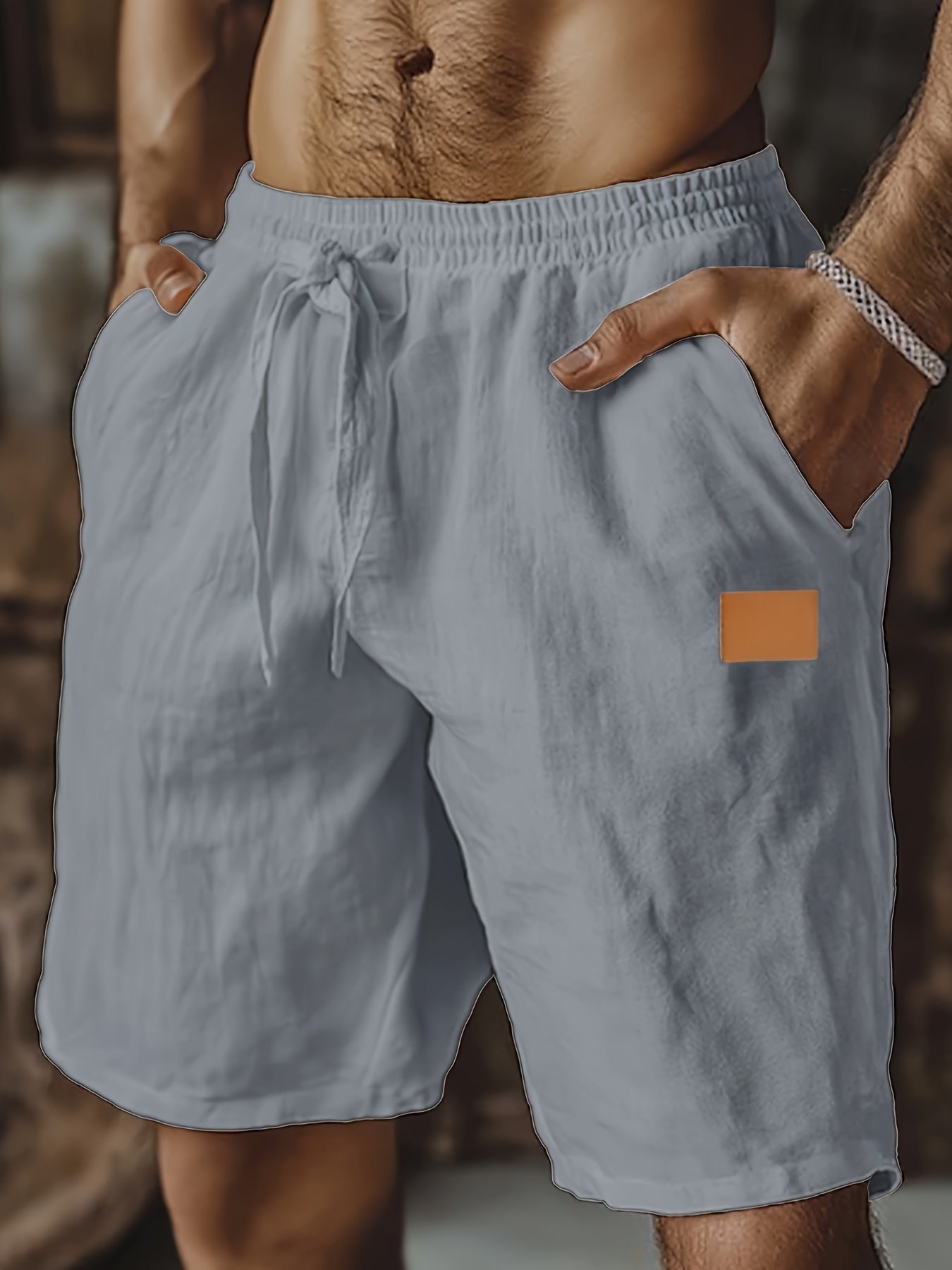 WOVEN LINEN SHORTS FOR MEN