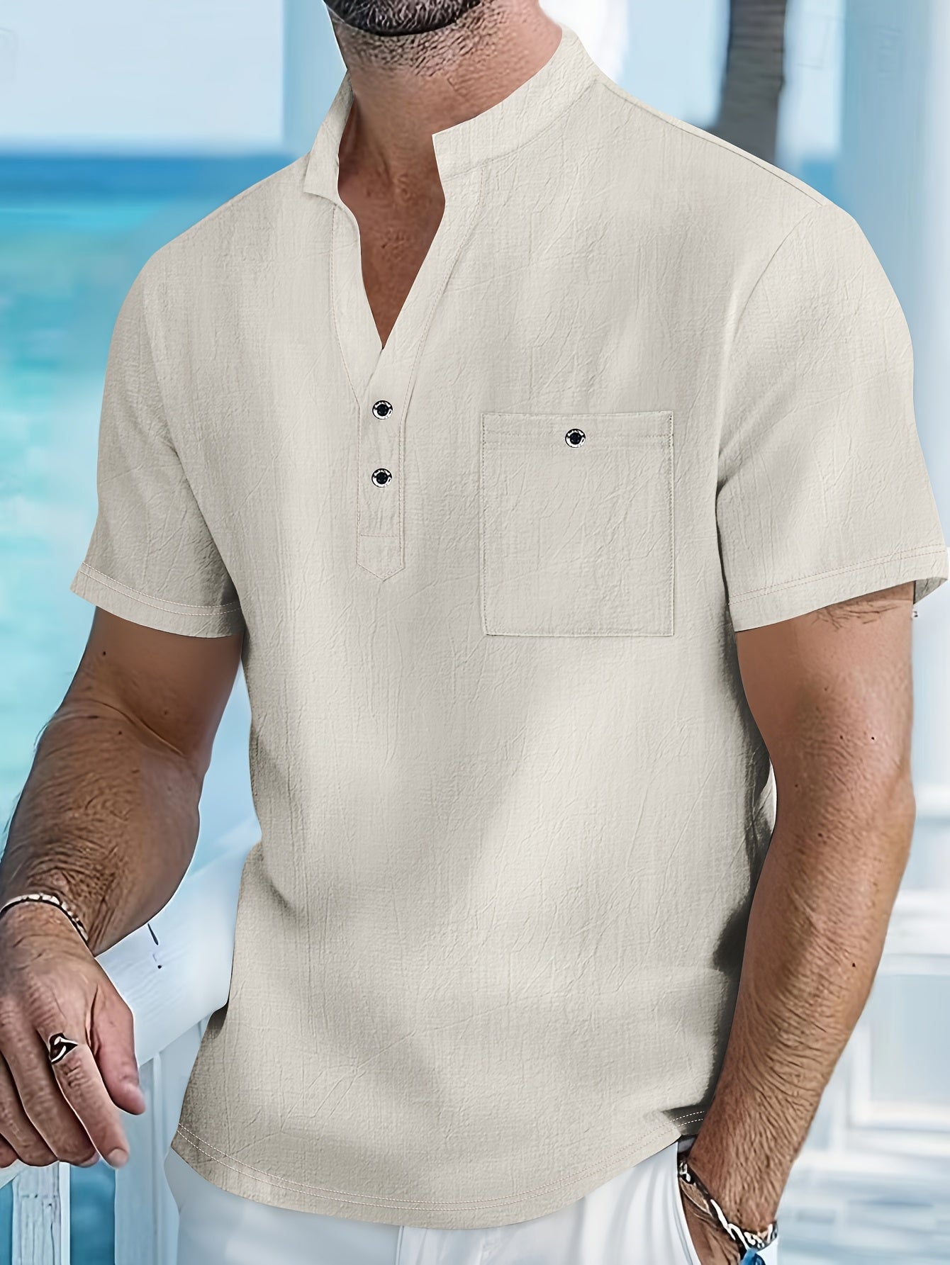 MANDARIN COLLAR SHIRT FOR MEN