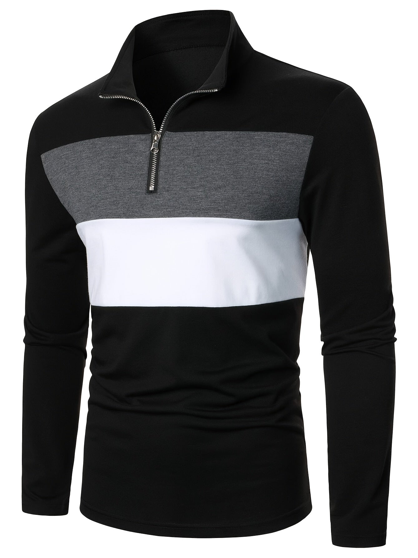 COLOR BLOCK ZIP SHIRT FOR MEN