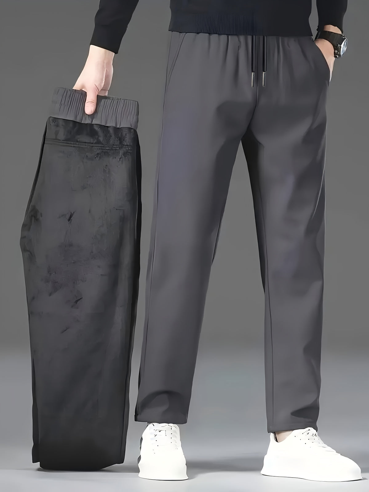 CROPPED FLEECE-LINED TROUSERS FOR MEN