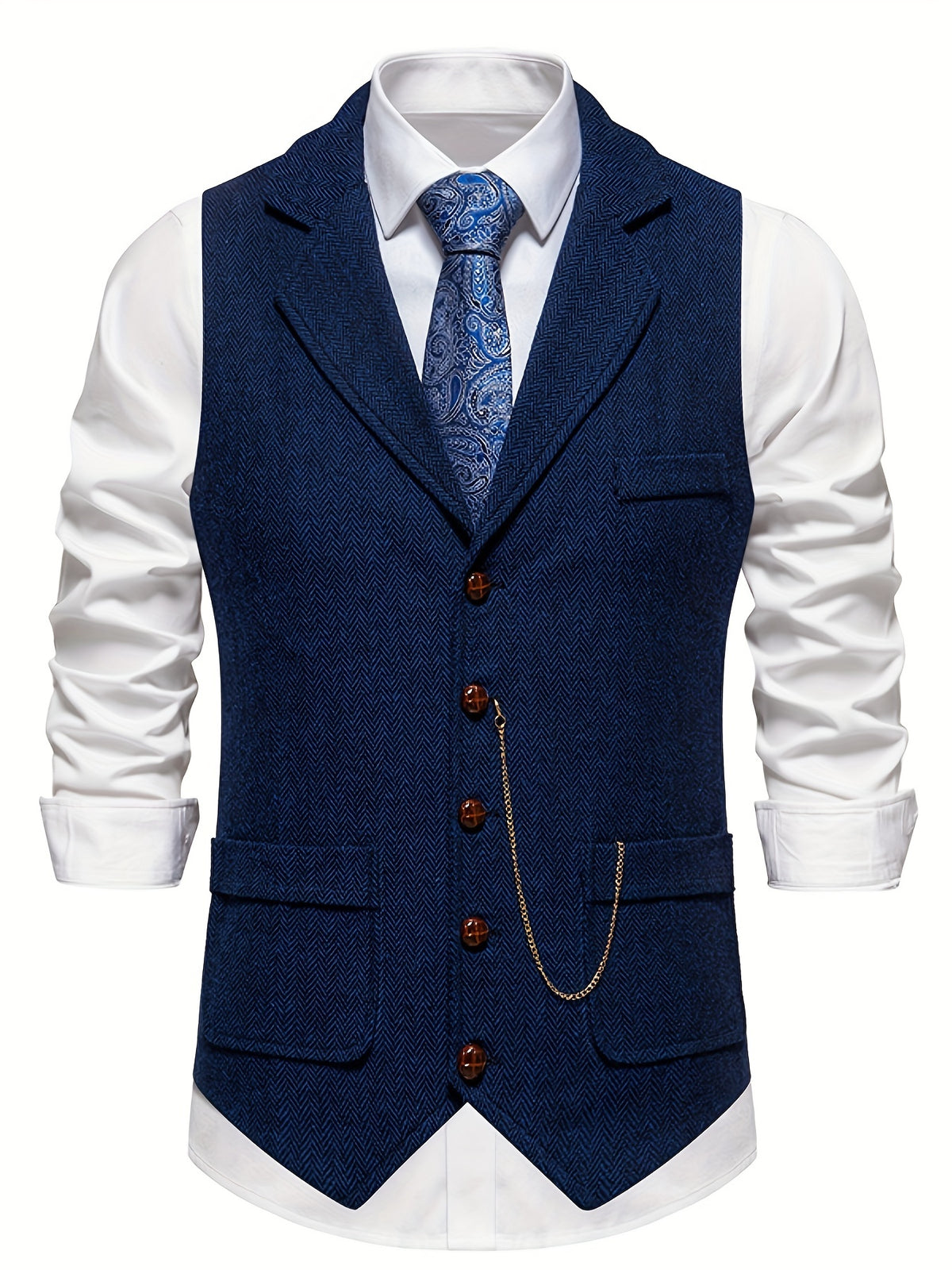 CHAIN LAPEL VEST FOR MEN
