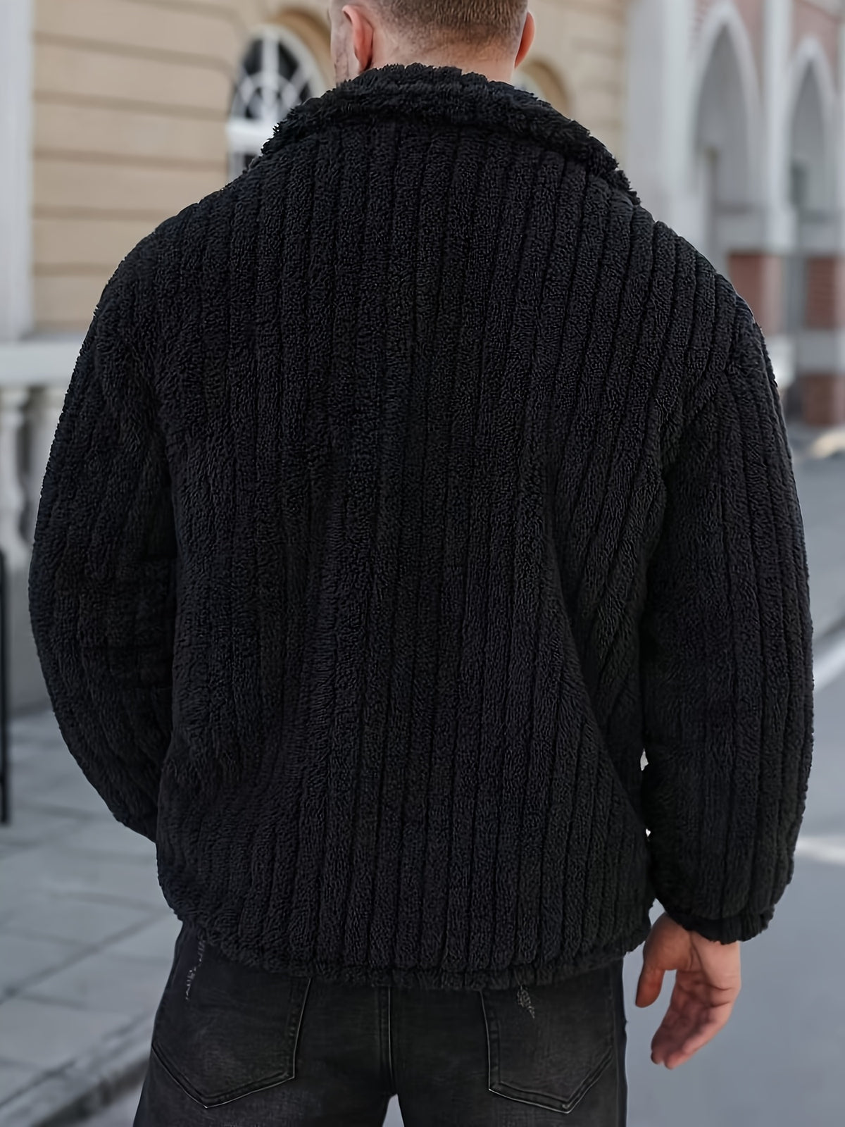STRIPED LAPEL JACKET FOR MEN
