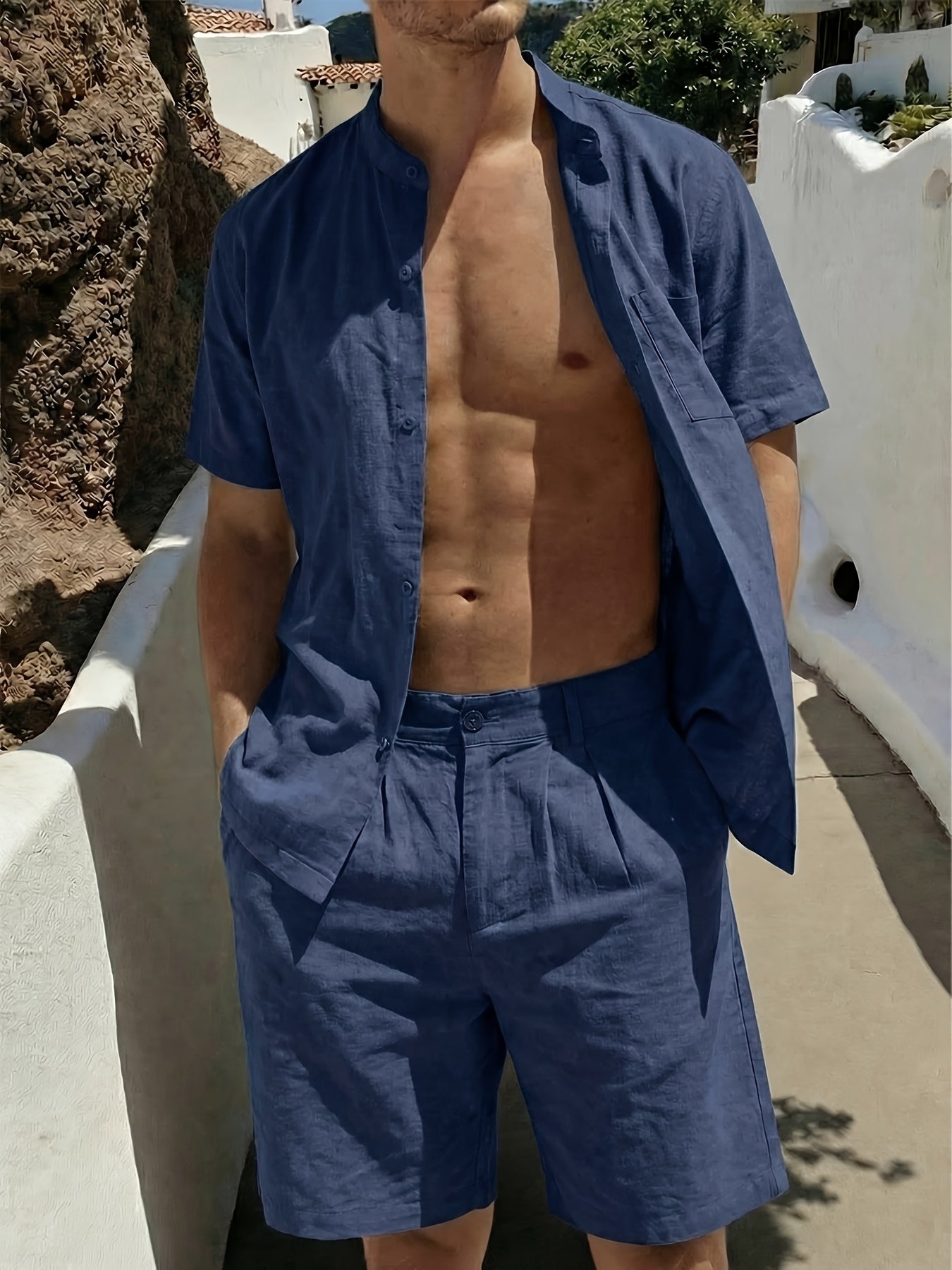 BUTTONED SHORTS SET FOR MEN