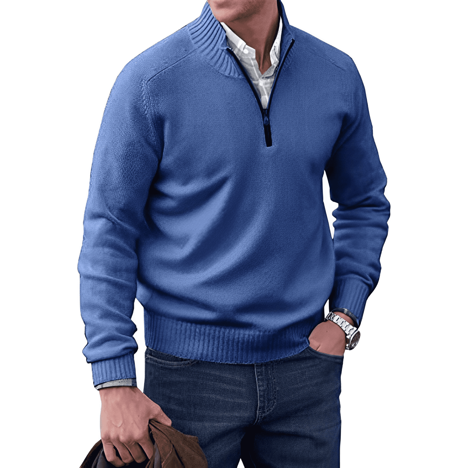 WENTWORTH LONDON | ZIPPERED KNIT PULLOVER FOR MEN