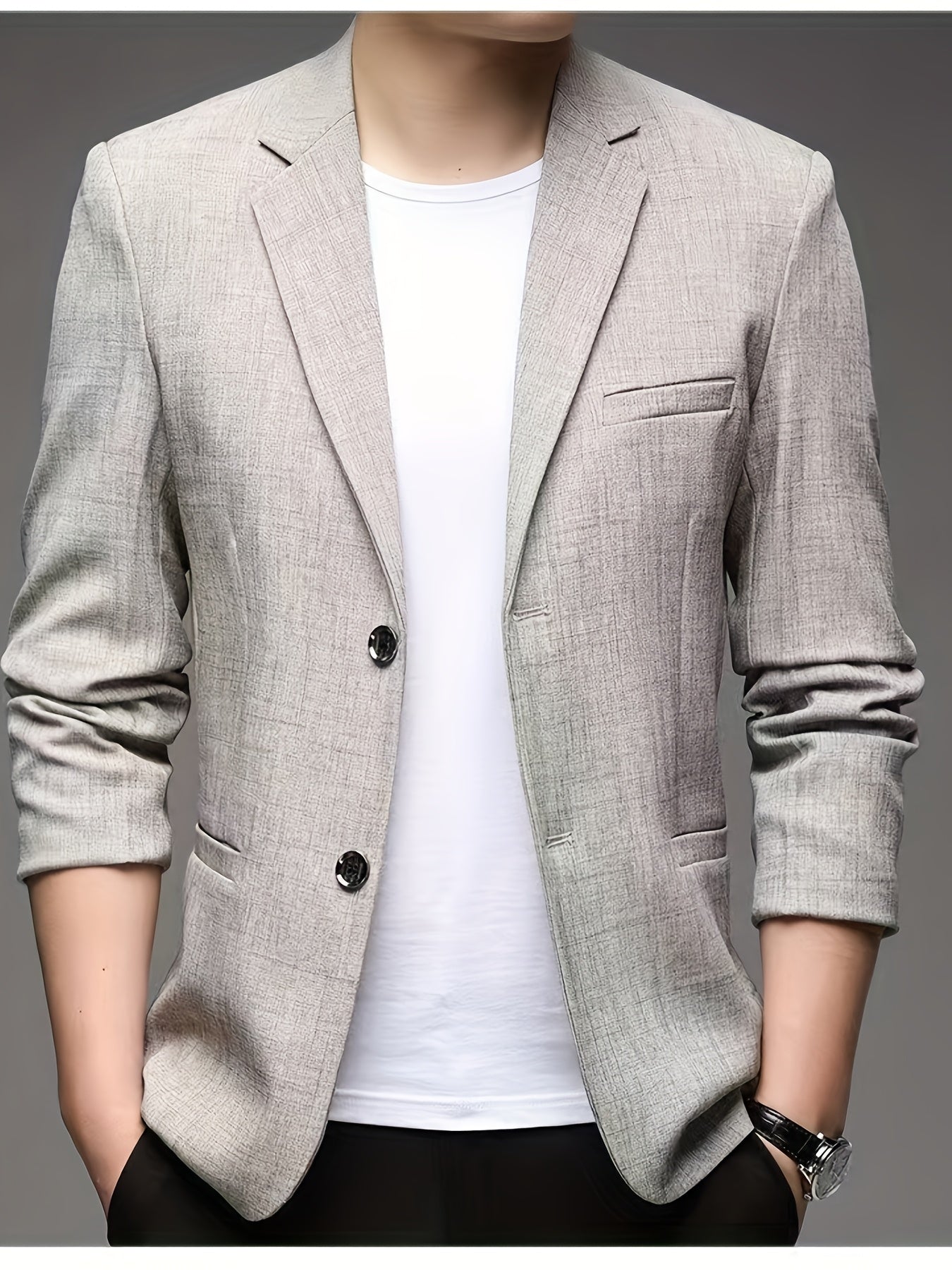 TEXTURED SUIT JACKET FOR MEN