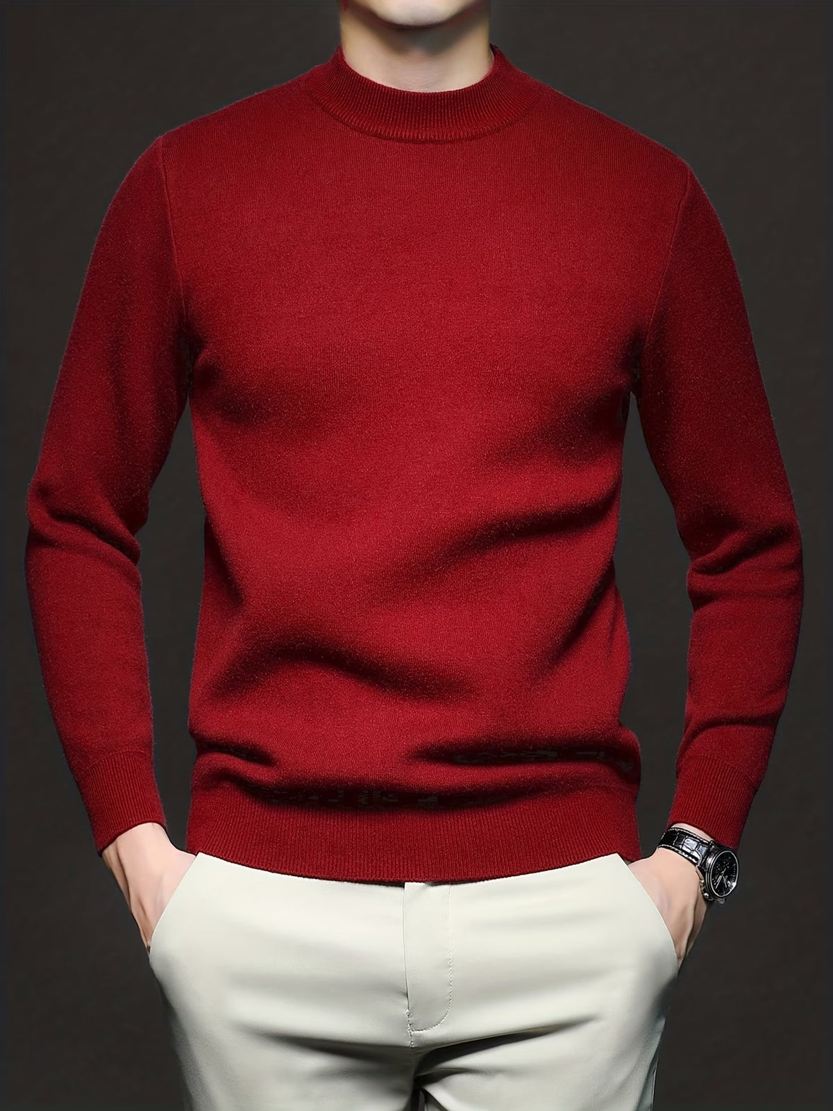 HIGH NECK KNIT PULLOVER FOR MEN