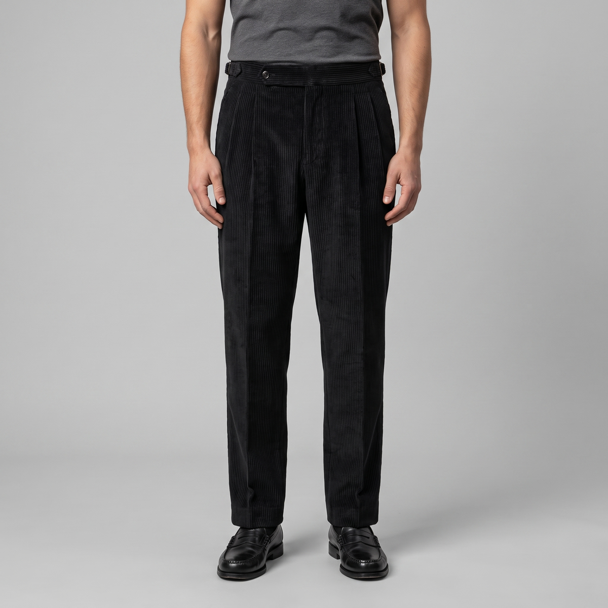 PLEATED CORDUROY TROUSERS FOR MEN