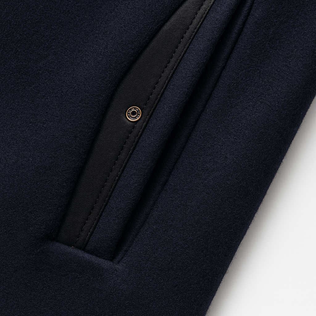 COLORBLOCK WOOL OVERCOAT FOR MEN