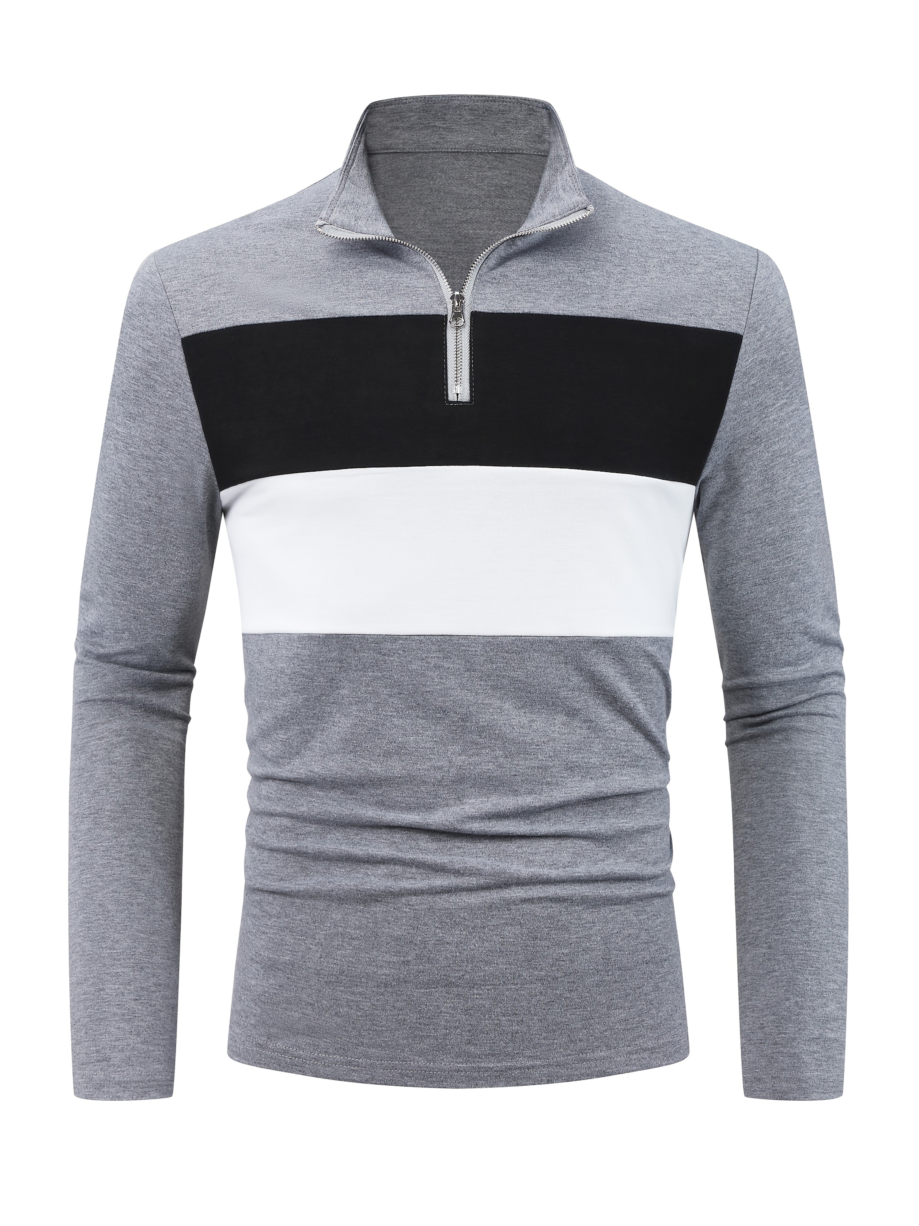 COLOR BLOCK ZIP SHIRT FOR MEN