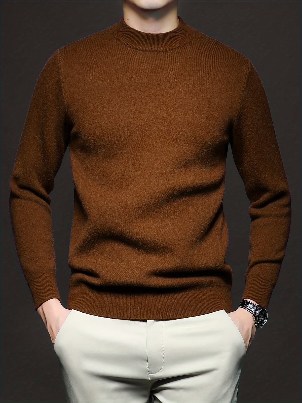 HIGH NECK KNIT PULLOVER FOR MEN