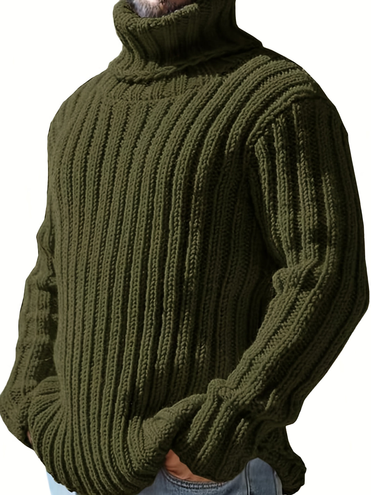 TEXTURED HIGH NECK SWEATER FOR MEN