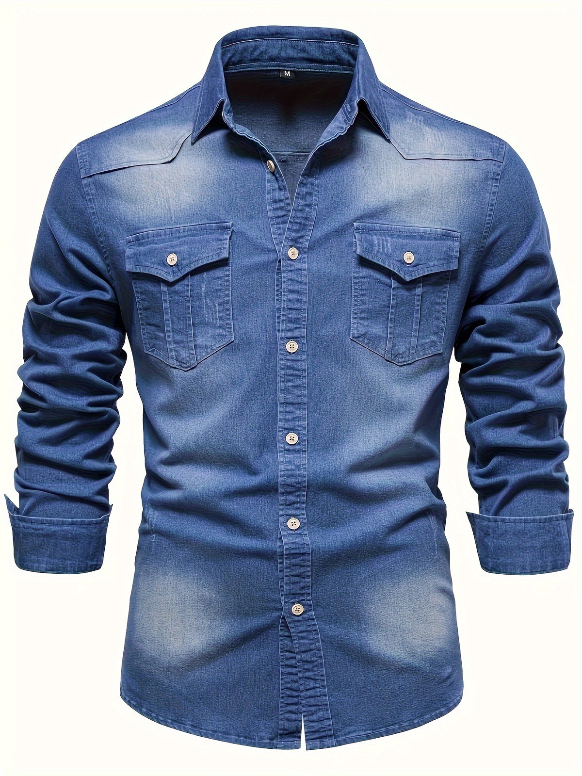 COTTON BLEND DENIM SHIRT FOR MEN